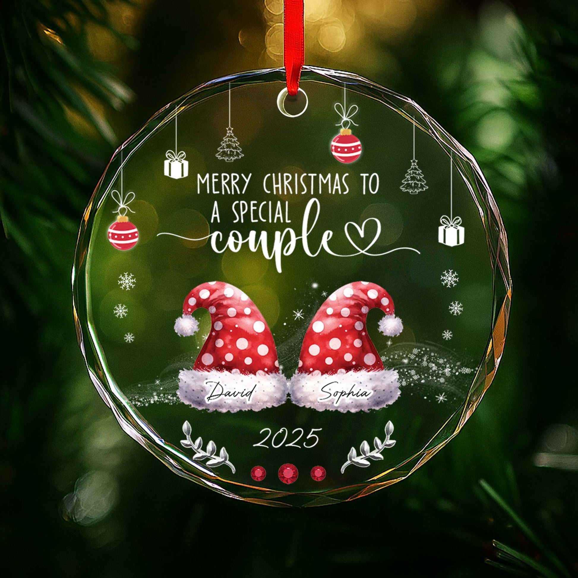 Merry Christmas To A Special Couple With Santa Hats