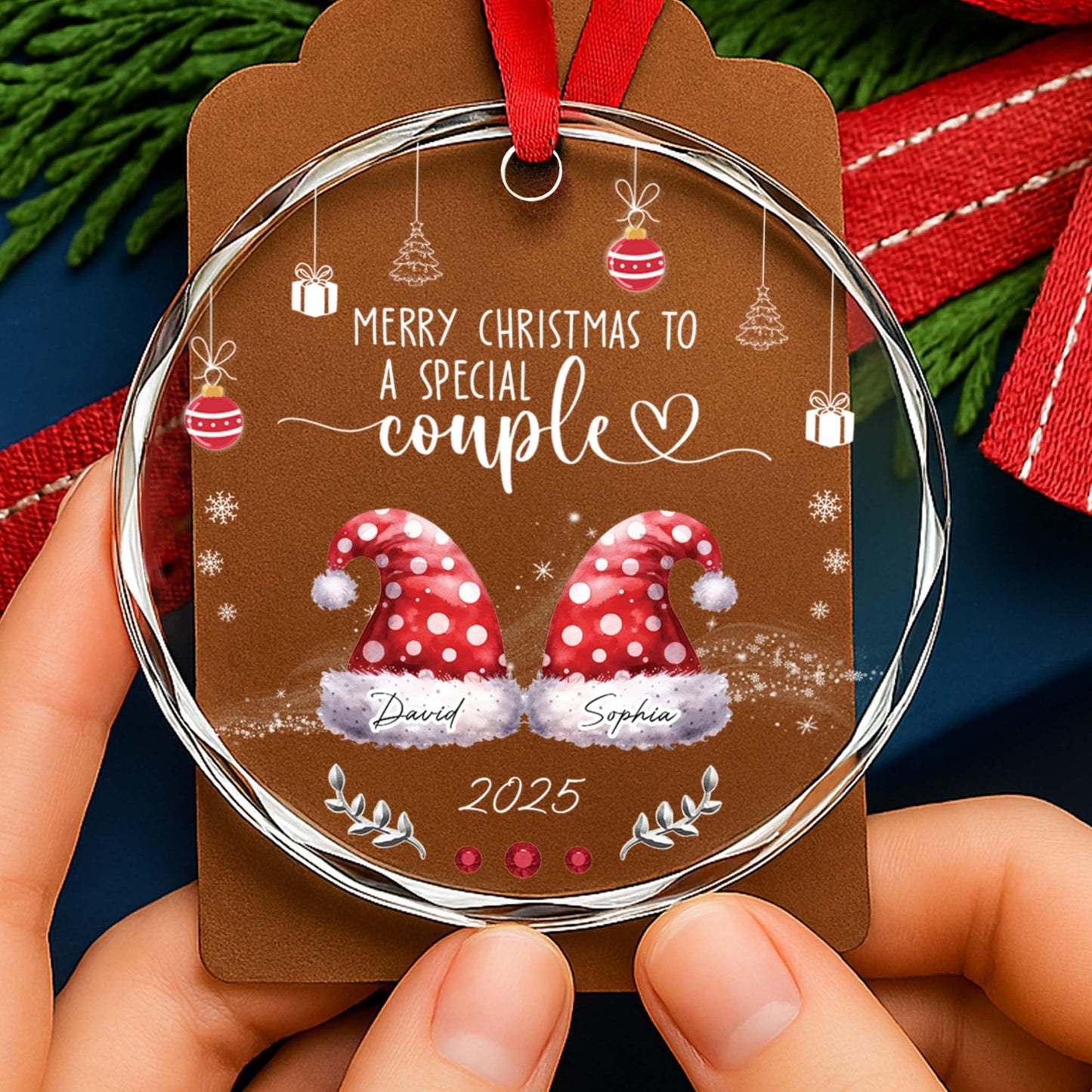 Merry Christmas To A Special Couple With Santa Hats