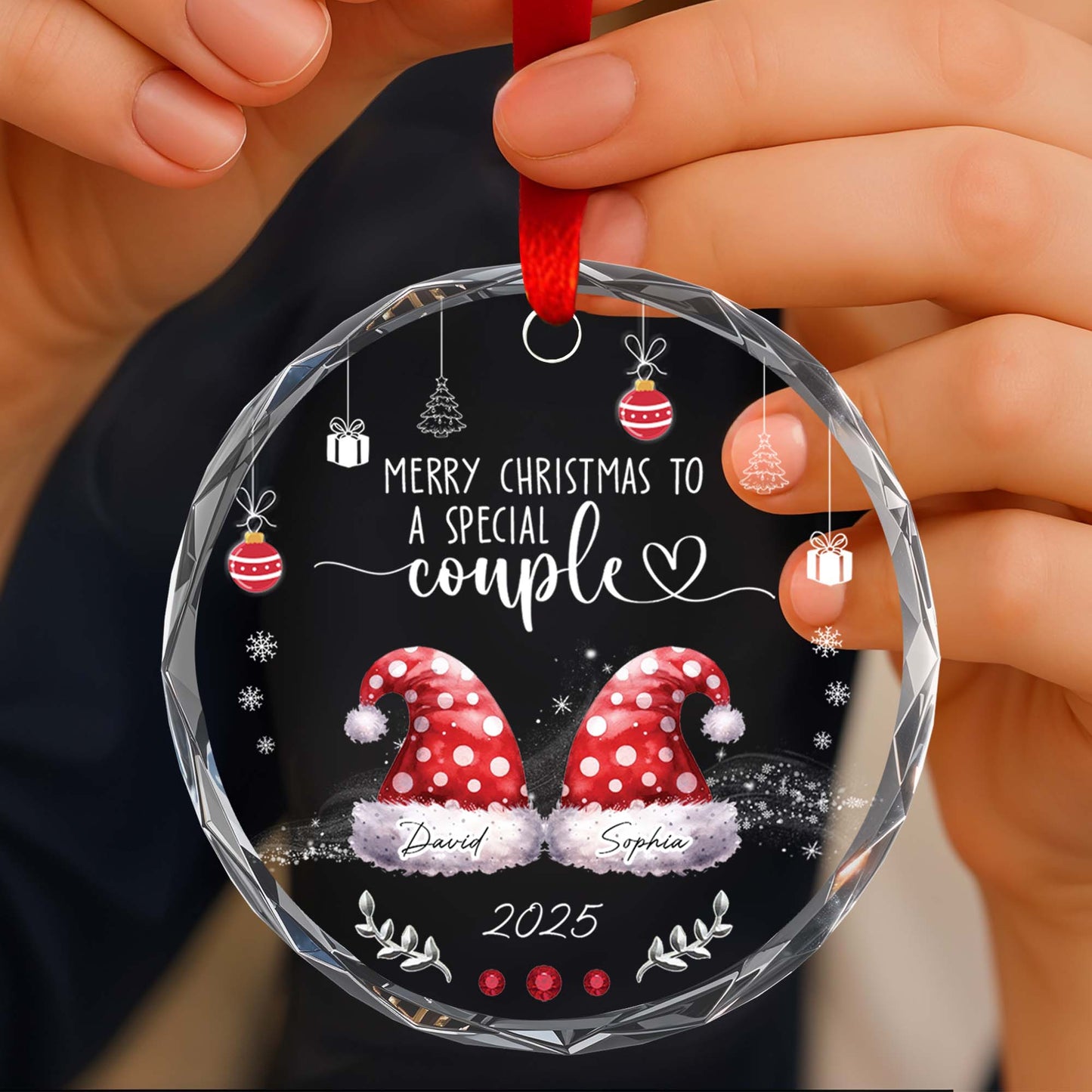 Merry Christmas To A Special Couple With Santa Hats