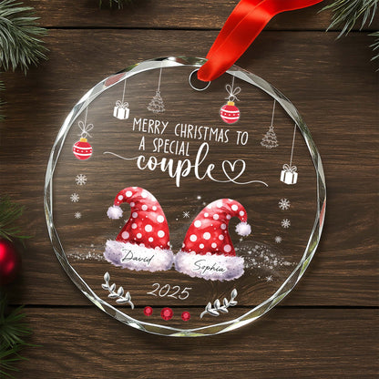 Merry Christmas To A Special Couple With Santa Hats