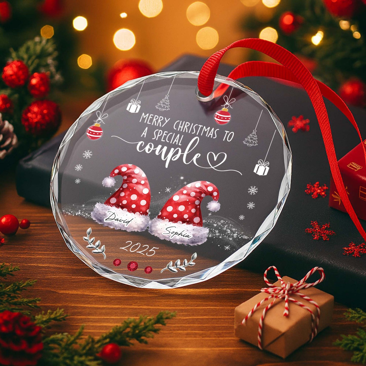 Merry Christmas To A Special Couple With Santa Hats