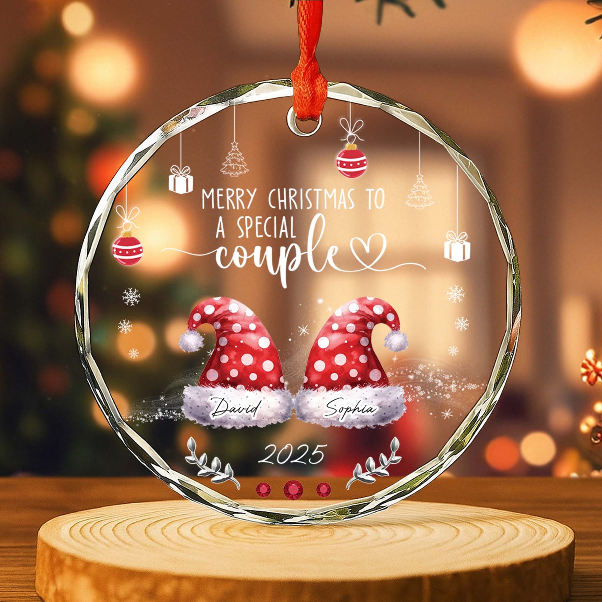 Merry Christmas To A Special Couple With Santa Hats