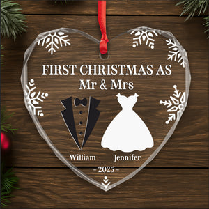 First Christmas As Mr & Mrs, Tuxedo And Wedding Dress
