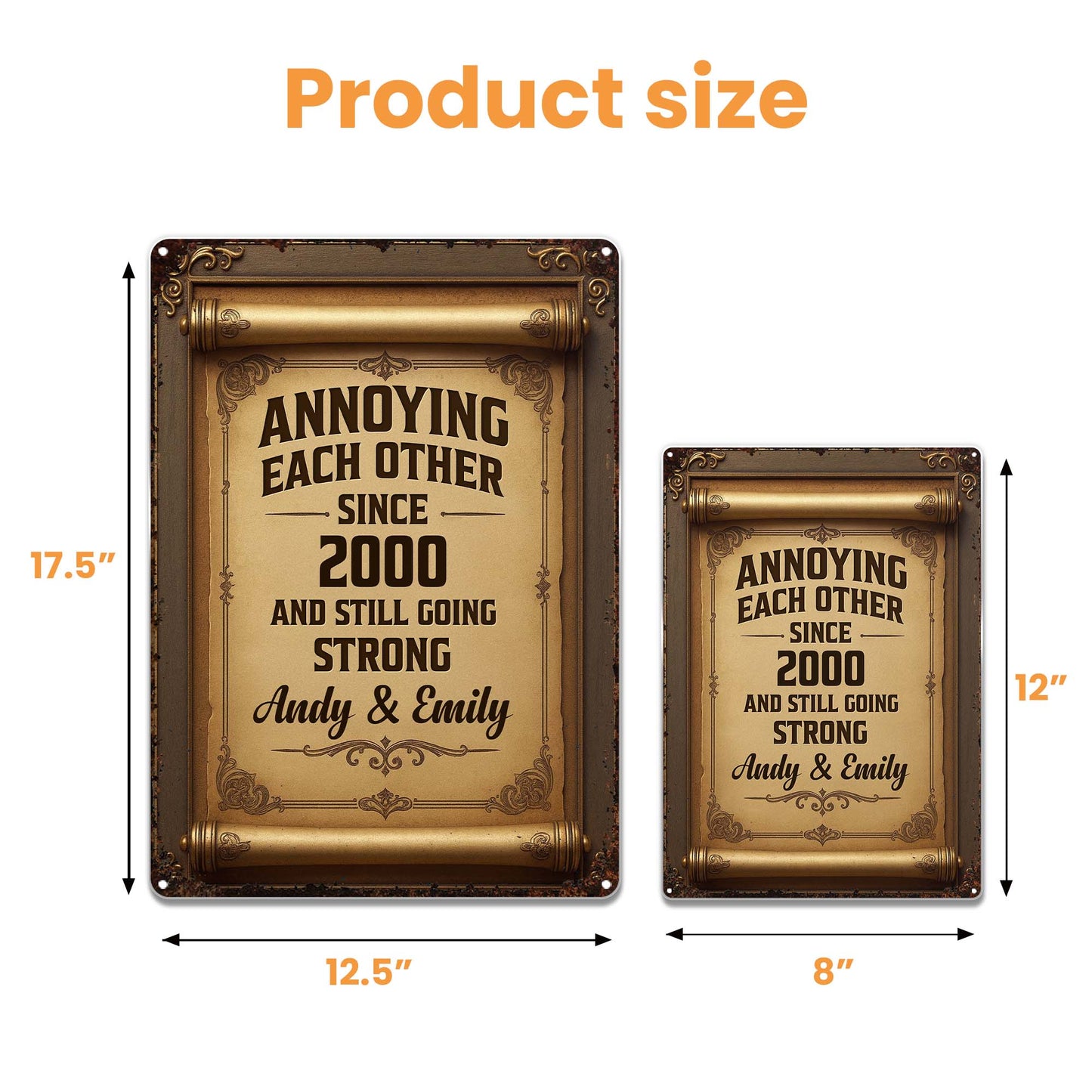 Annoying Each Other, Going Stronger, Vintage Frame Design - Personalized Metal Sign - CPL532_MSIGN