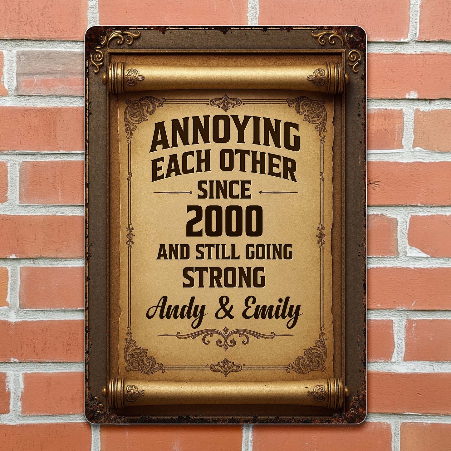 Annoying Each Other, Going Stronger, Vintage Frame Design - Personalized Metal Sign - CPL532_MSIGN