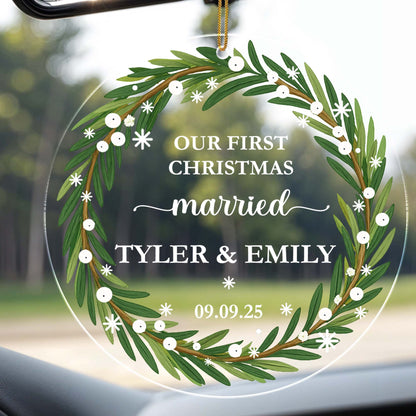 Our First Christmas Married Wreath Ornament