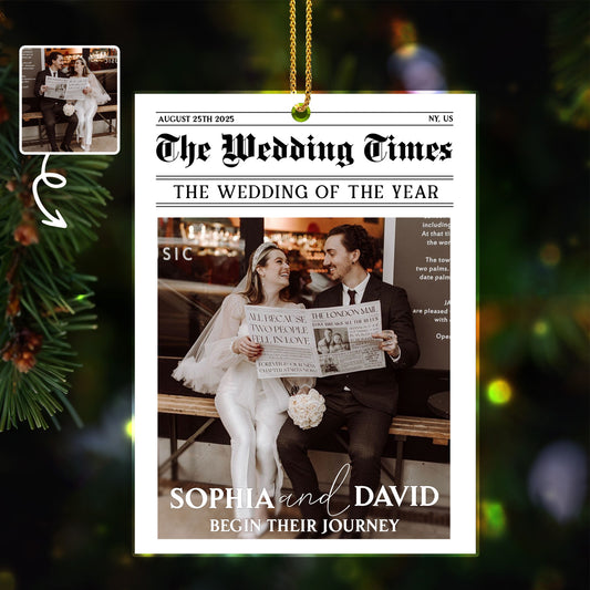 Begin Their Journey With Newspaper And Wedding Photo