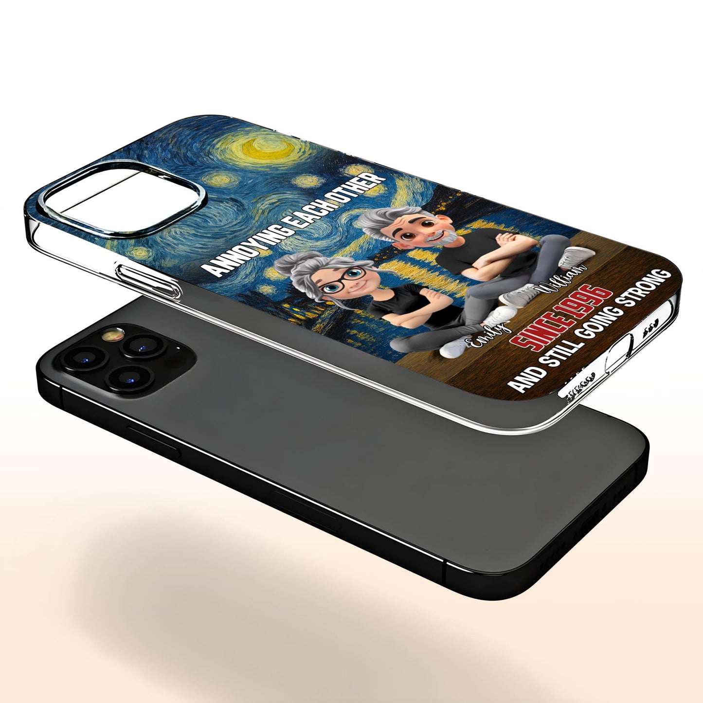 Annoying Each Other, Starry Night, Cartoon Couple