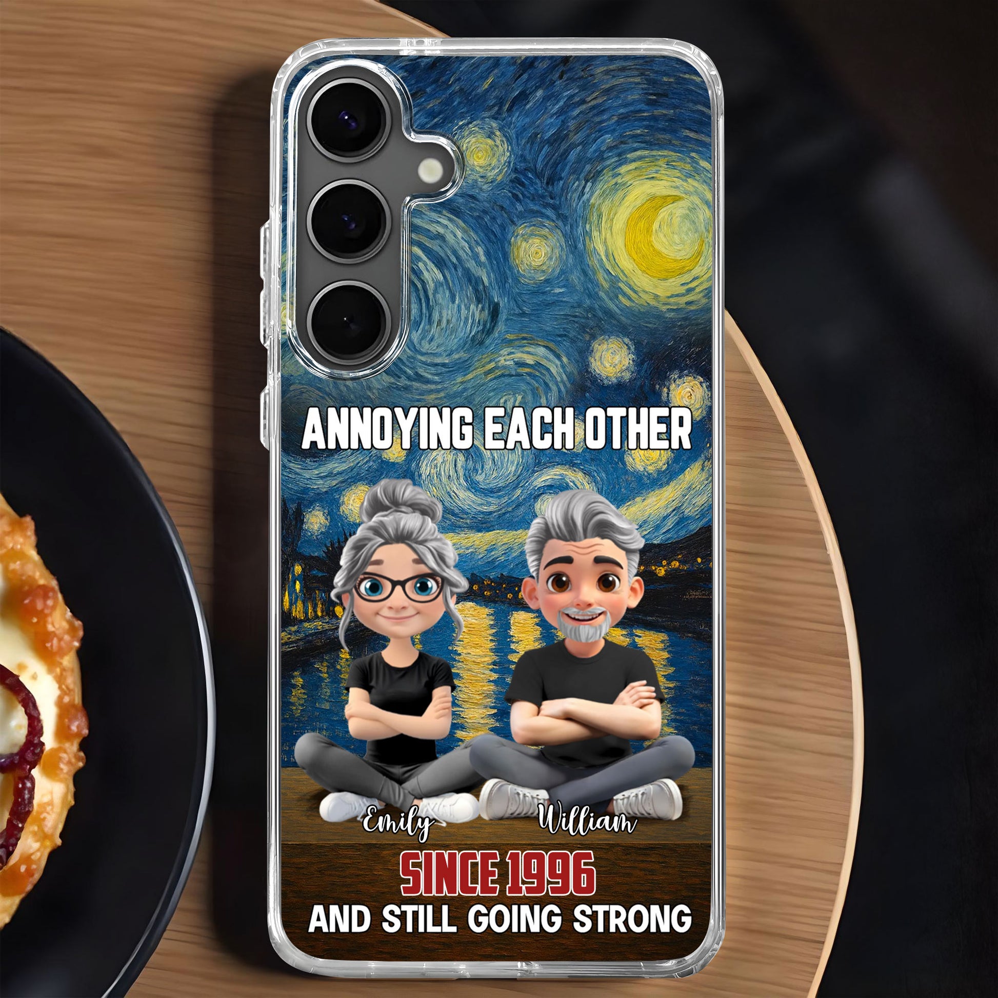 Annoying Each Other, Starry Night, Cartoon Couple