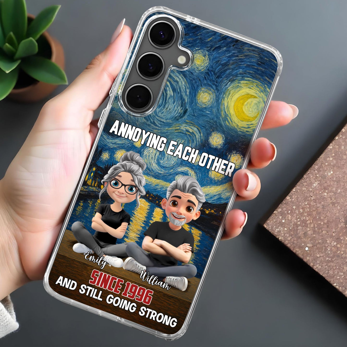 Annoying Each Other, Starry Night, Cartoon Couple