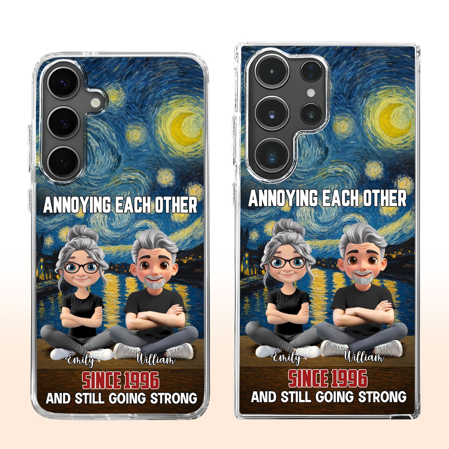 Annoying Each Other, Starry Night, Cartoon Couple