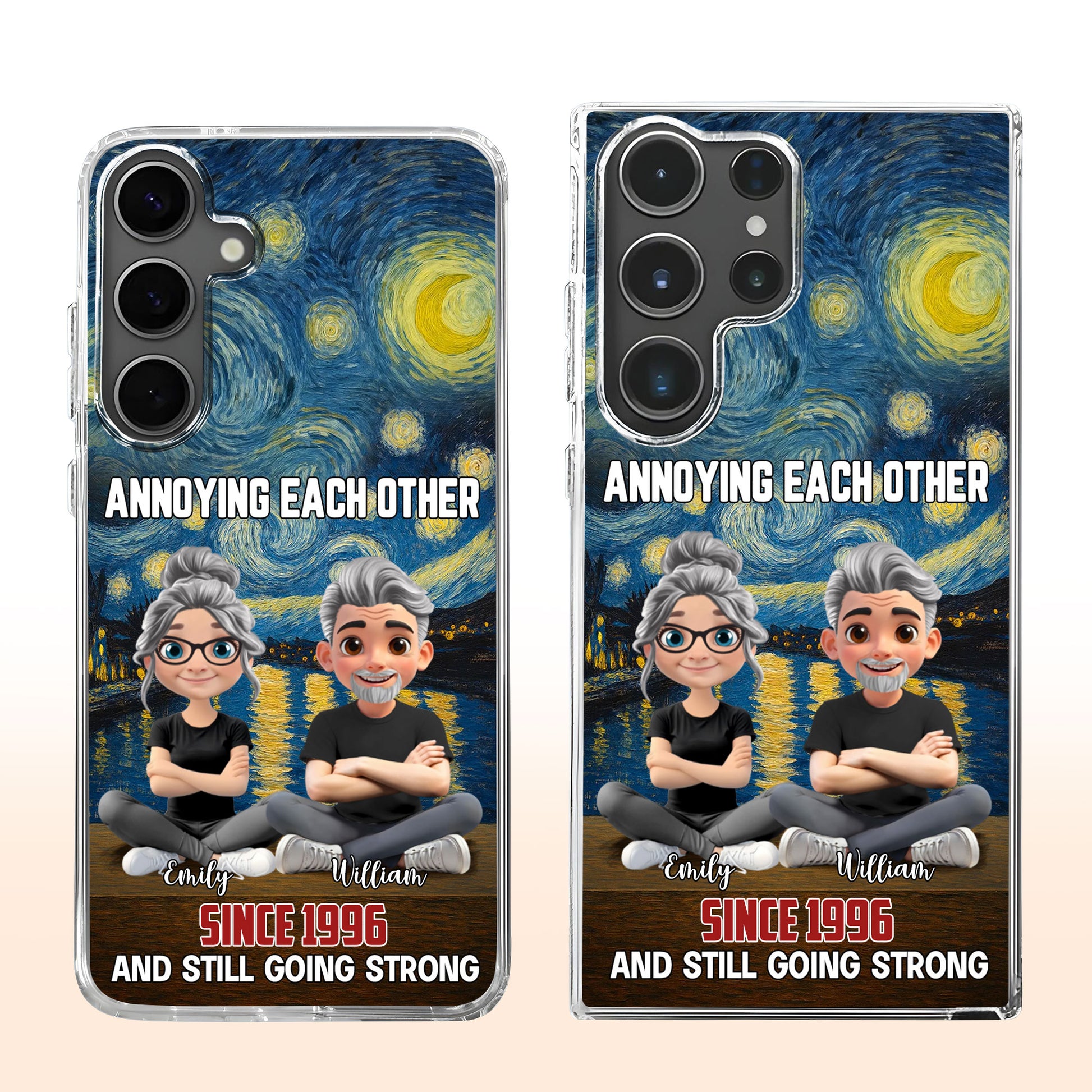 Annoying Each Other, Starry Night, Cartoon Couple