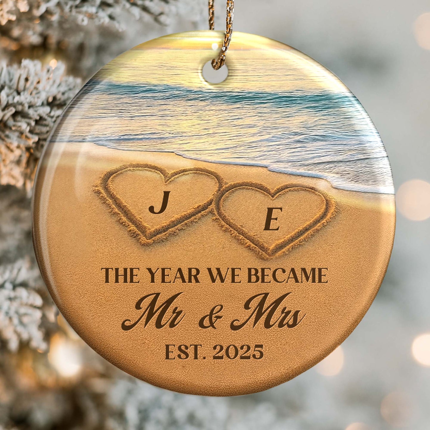 The Year We Became Mr And Mrs Hearts On Beach