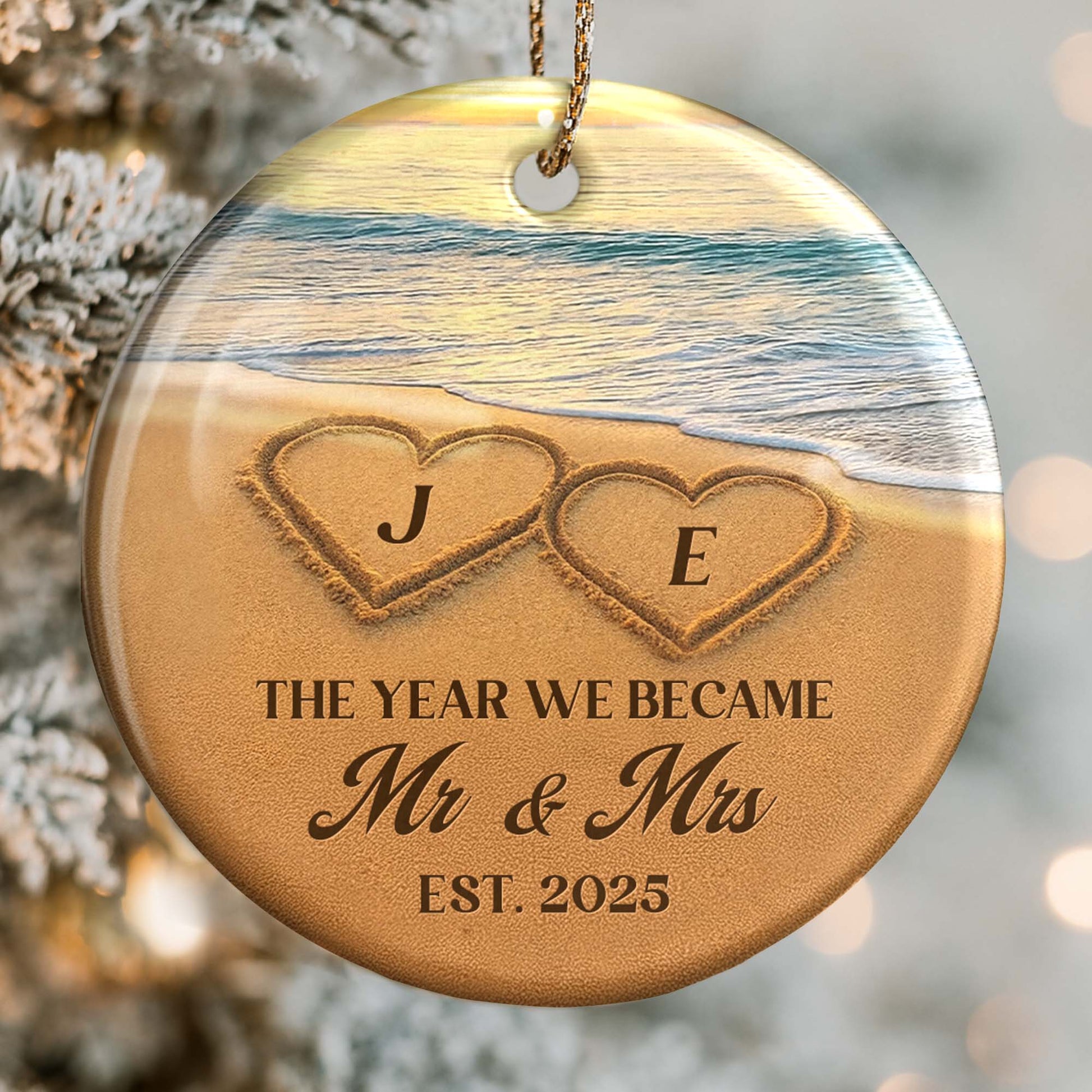 The Year We Became Mr And Mrs Hearts On Beach