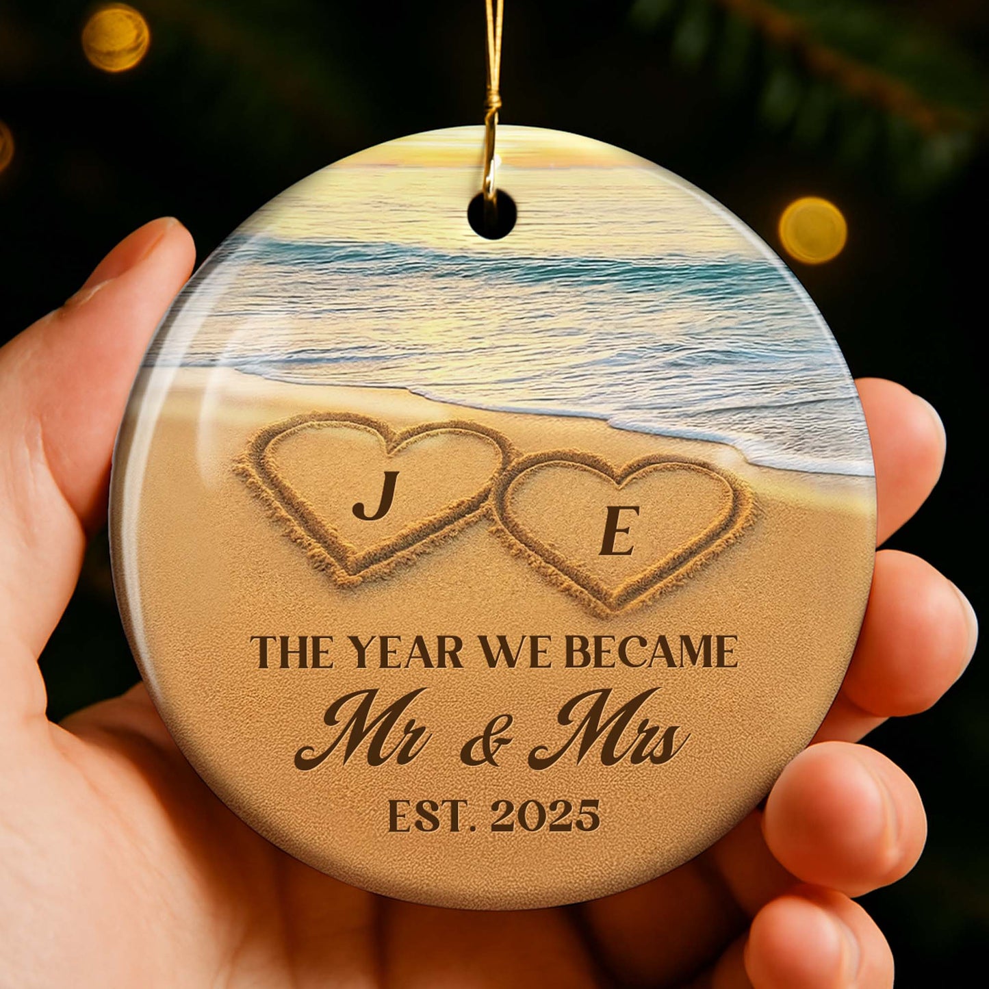 The Year We Became Mr And Mrs Hearts On Beach