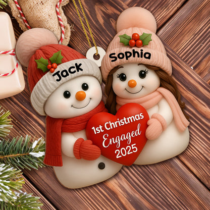 1st Christmas Engaged Snowman Ornament