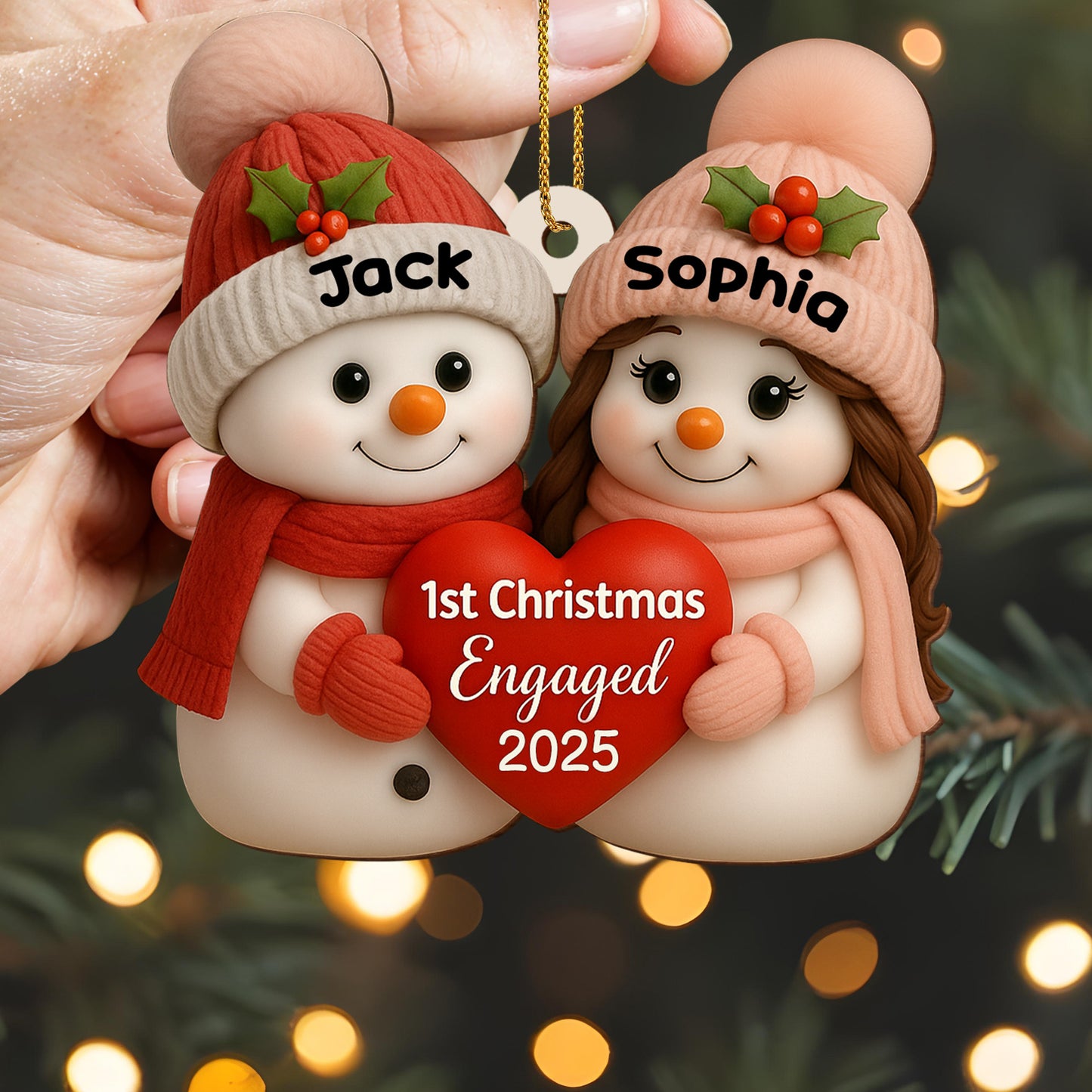 1st Christmas Engaged Snowman Ornament