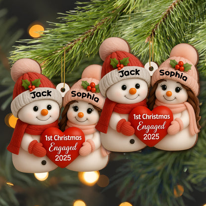 1st Christmas Engaged Snowman Ornament