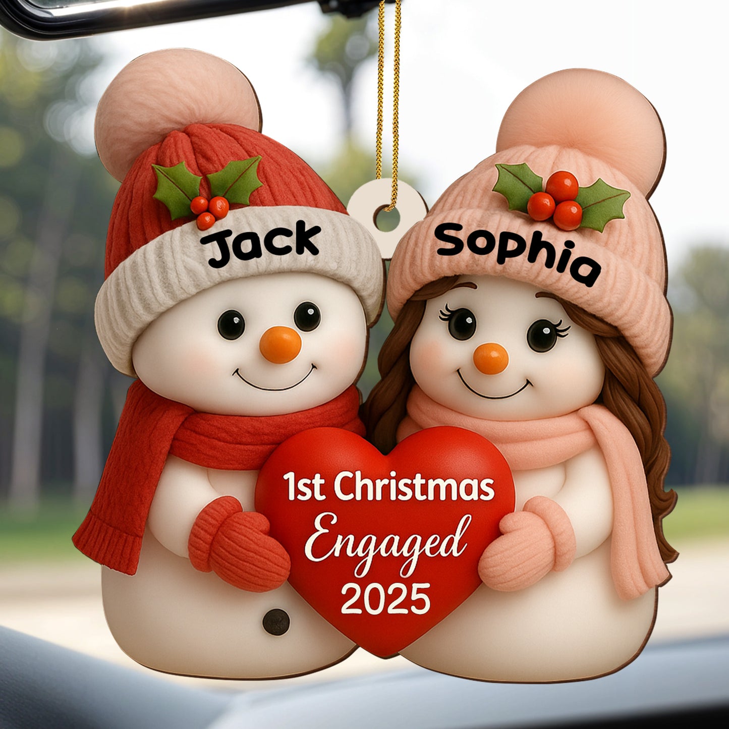 1st Christmas Engaged Snowman Ornament
