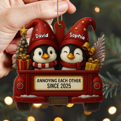 Annoying Each Other Since, Penguins In Vintage Truck