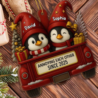 Annoying Each Other Since, Penguins In Vintage Truck