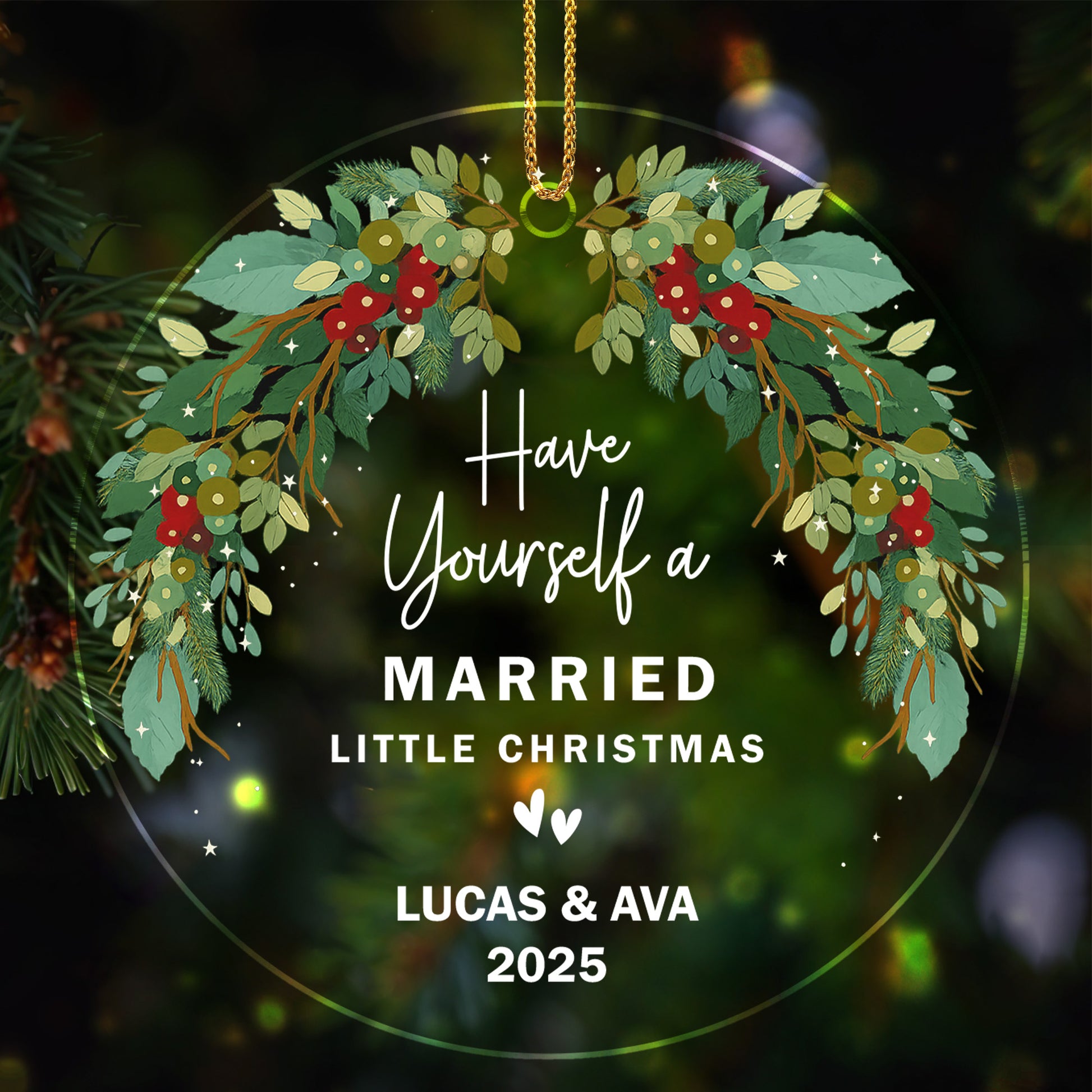Have Yourself A Married Little Christmas, Festive Wreath Design