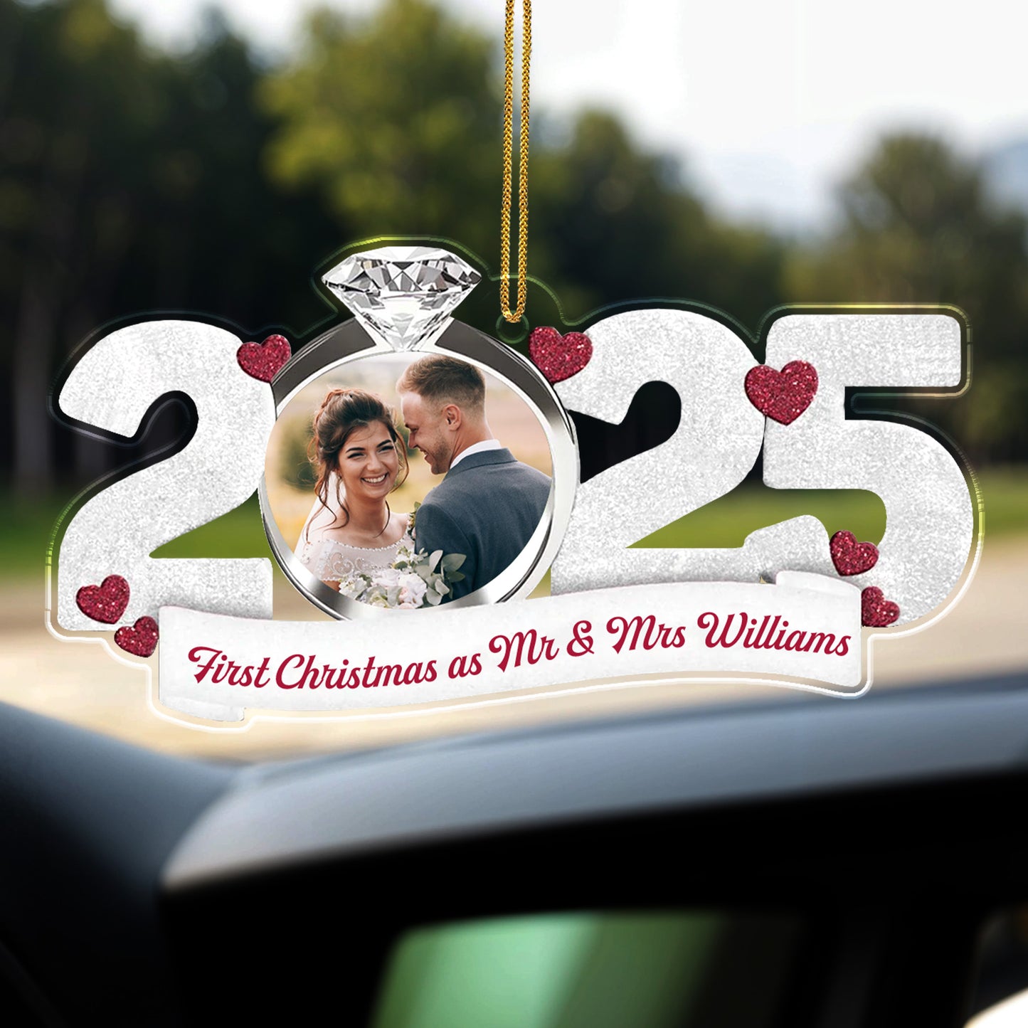 First Christmas As Mr & Mrs With Hearts