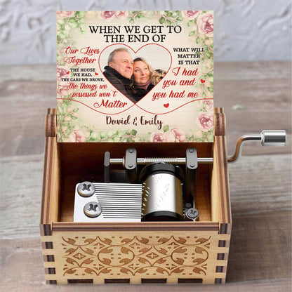 When We Get To The End Of Our Lives Together, I Had You And You Had Me, Roses Heart - Custom Music Box With "You Are My Sunshine" Tune - CPL558_MZB