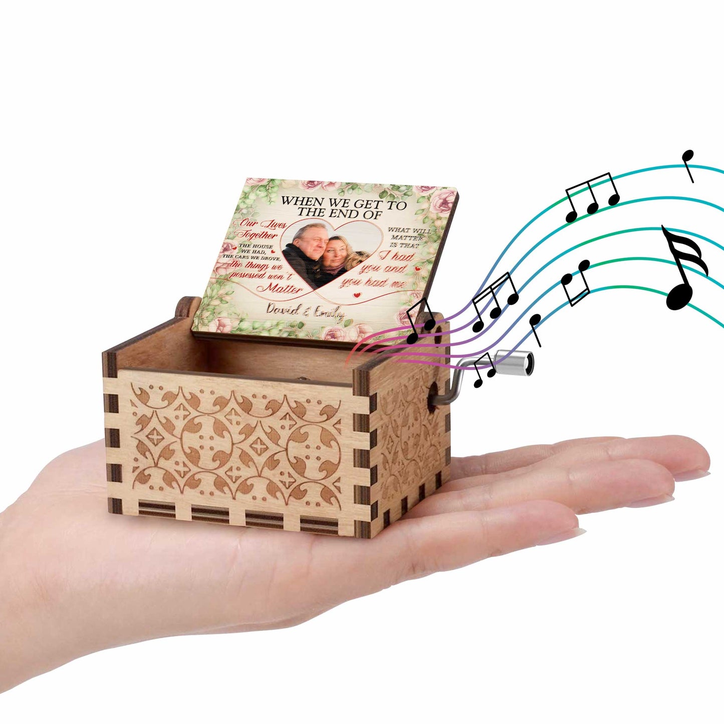 When We Get To The End Of Our Lives Together, I Had You And You Had Me, Roses Heart - Custom Music Box With "You Are My Sunshine" Tune - CPL558_MZB