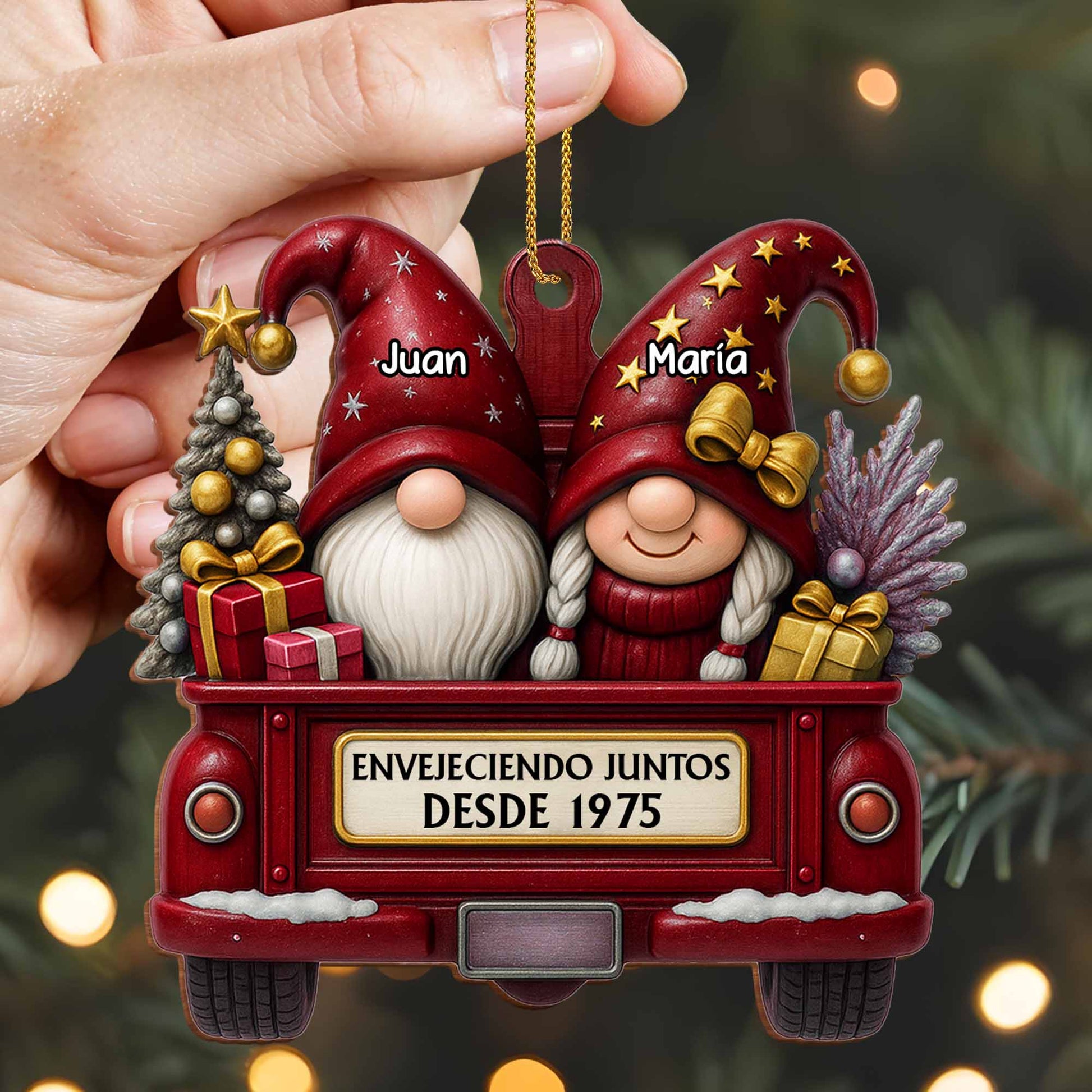Aging Together Since, Gnomes in Truck with Gifts