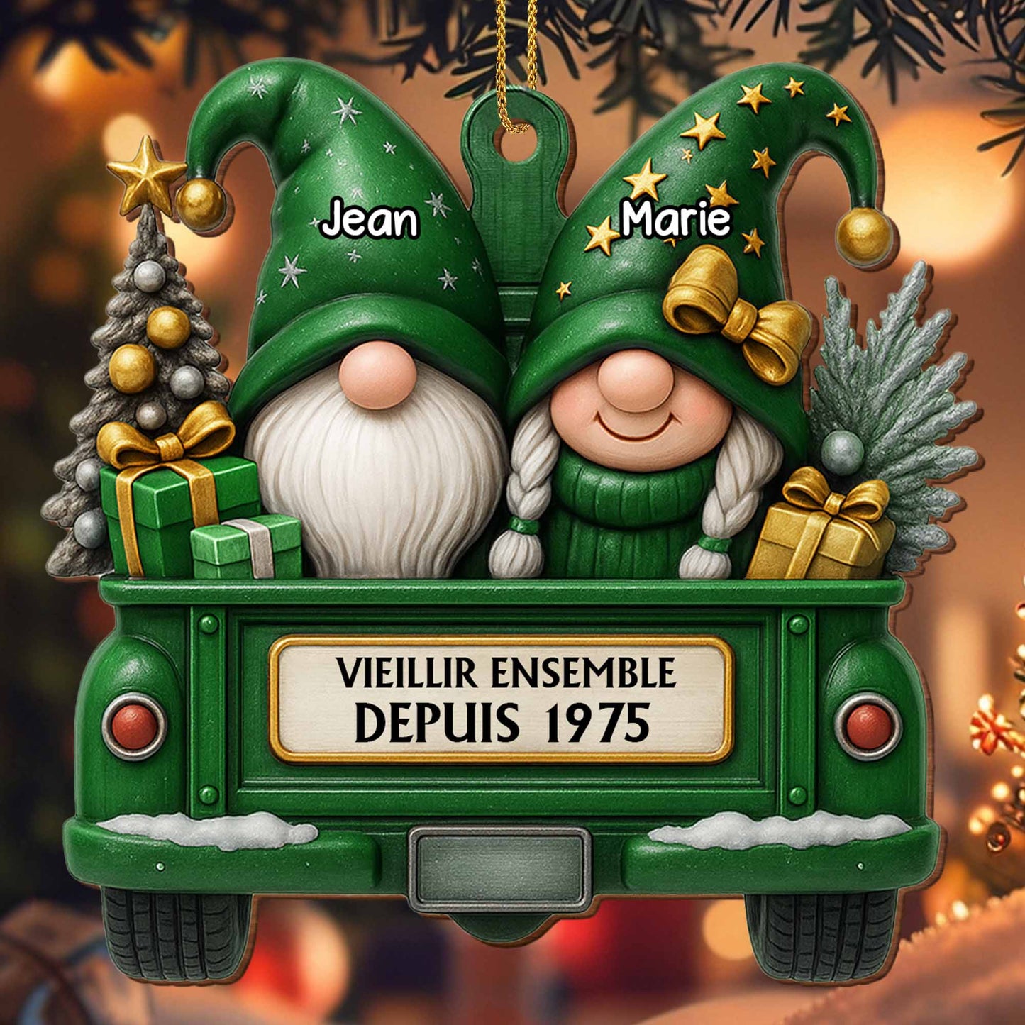 Growing Old Together Since, Gnomes In Festive Truck