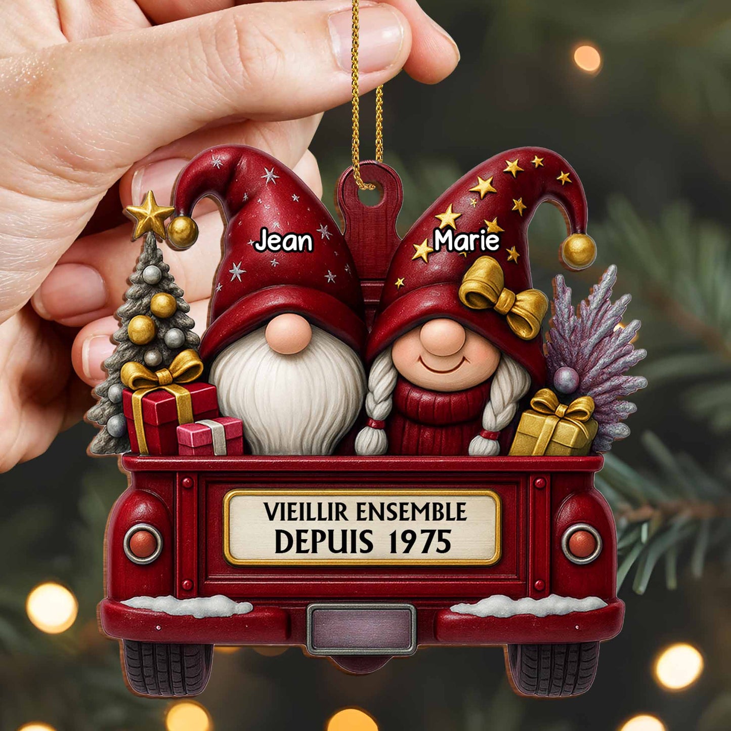 Growing Old Together Since, Gnomes In Festive Truck