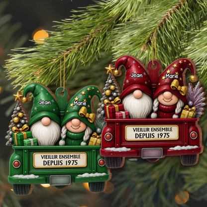 Growing Old Together Since, Gnomes In Festive Truck