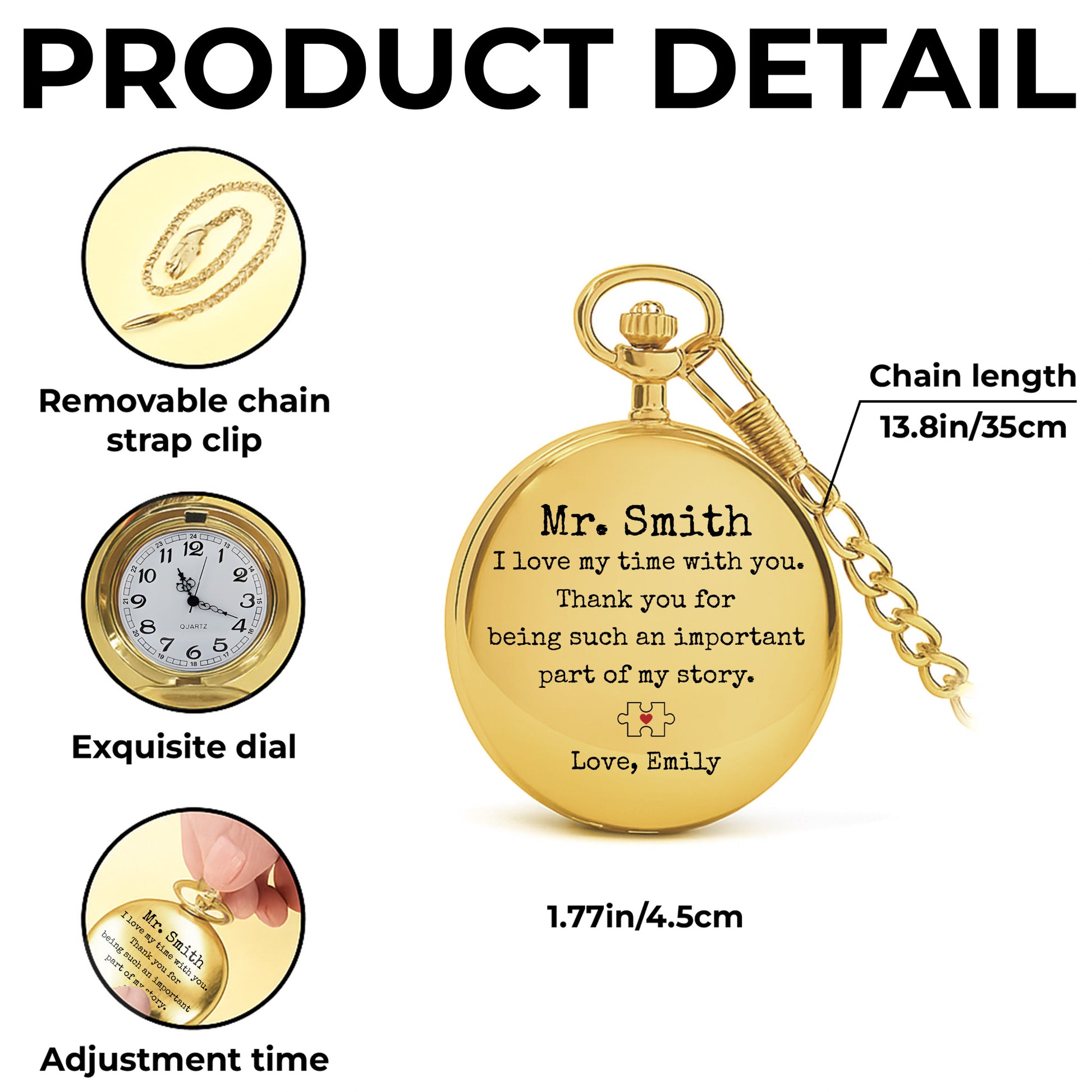 I Love My Time With You, Thank You, Pocket Watch With Cross