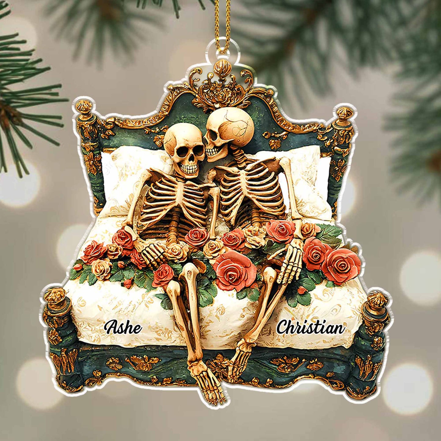 Celebrate Eternal Love, Skeleton Couple And Roses