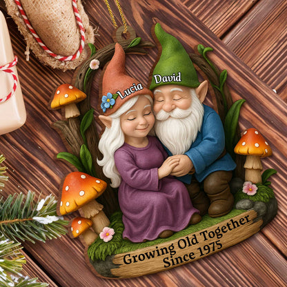 Growing Old Together Gnome Couple With Mushrooms