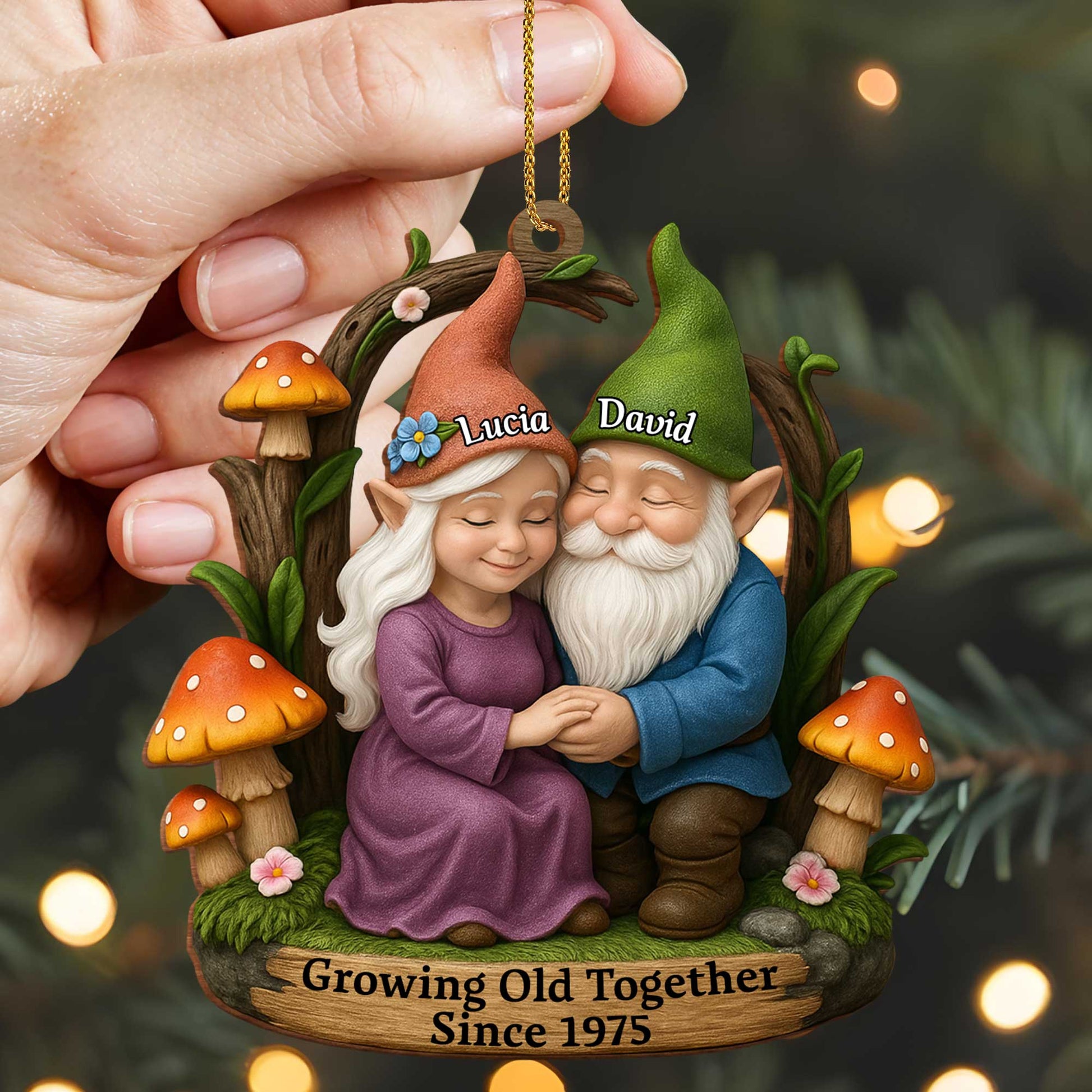 Growing Old Together Gnome Couple With Mushrooms