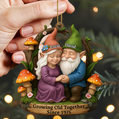 Growing Old Together Gnome Couple With Mushrooms