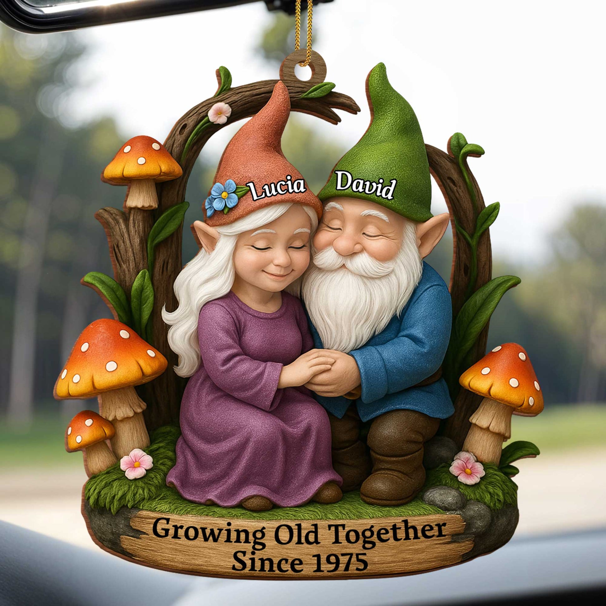 Growing Old Together Gnome Couple With Mushrooms
