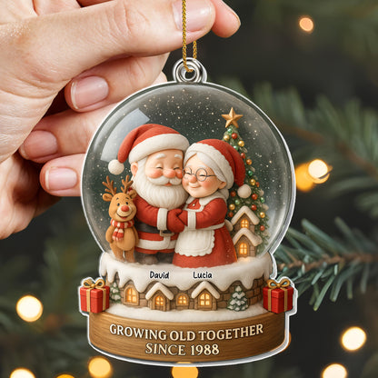 Growing Old Together, Santa And Mrs. Claus Christmas Ornament