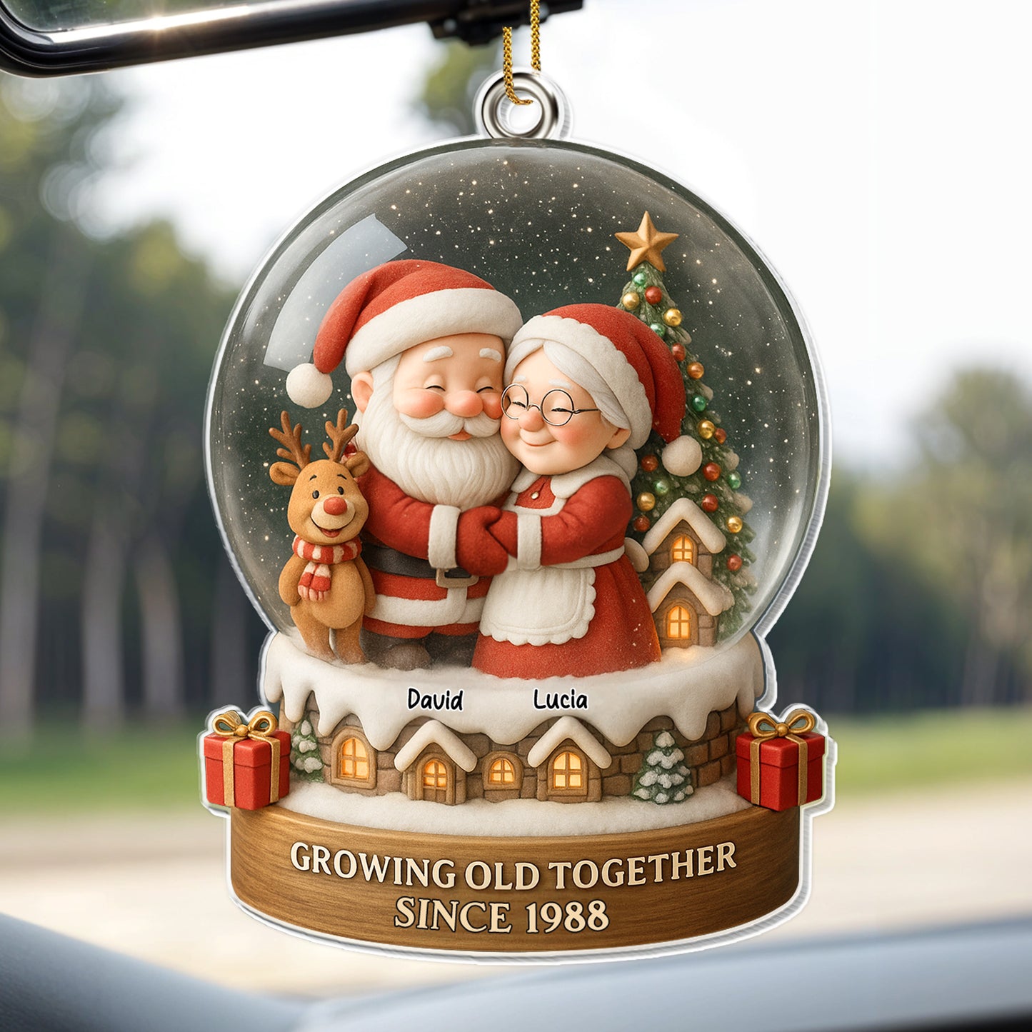 Growing Old Together, Santa And Mrs. Claus Christmas Ornament