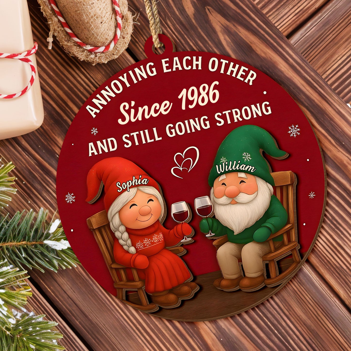 Annoying Each Other Since, Gnome Couple With Wine Glasses