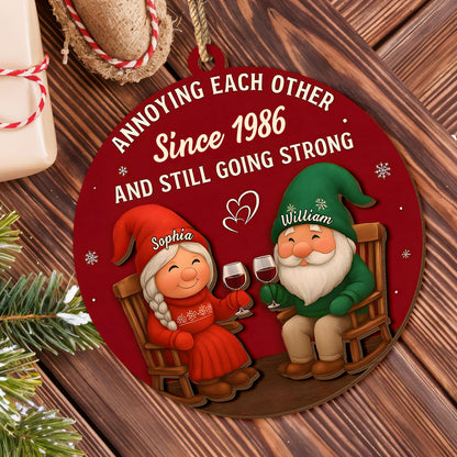 Annoying Each Other Since, Gnome Couple With Wine Glasses