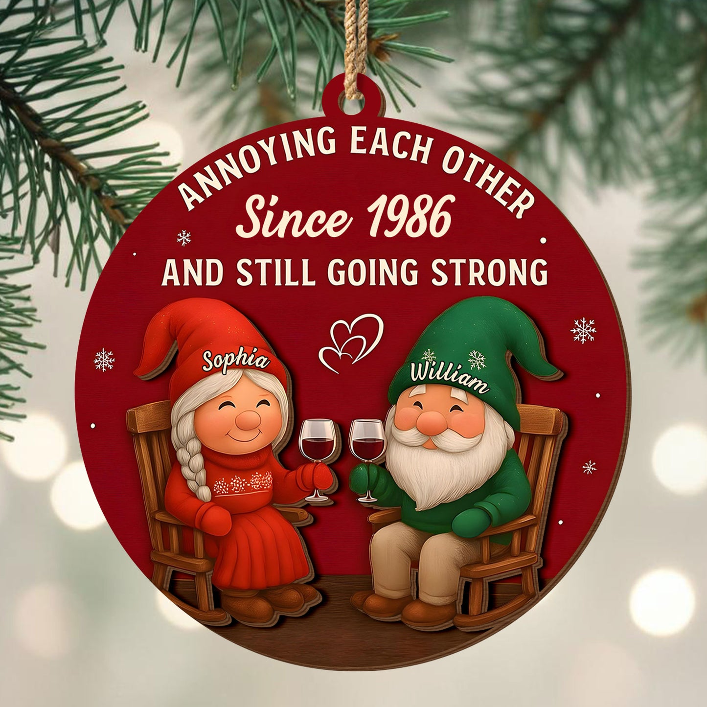 Annoying Each Other Since, Gnome Couple With Wine Glasses