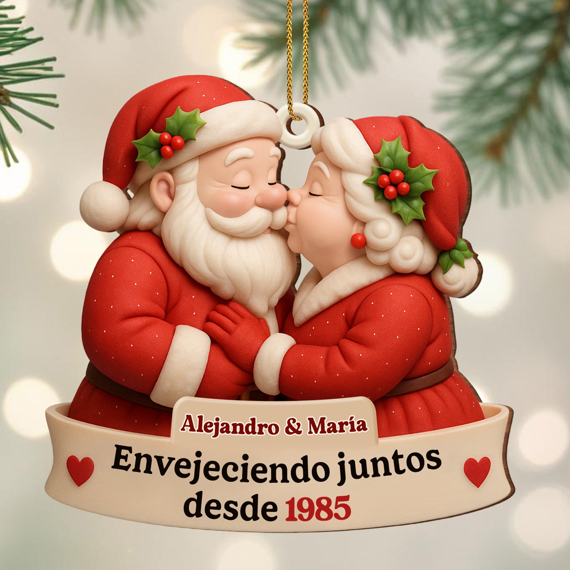 Envejeciendo Juntos, Santa Claus Figures And Hearts