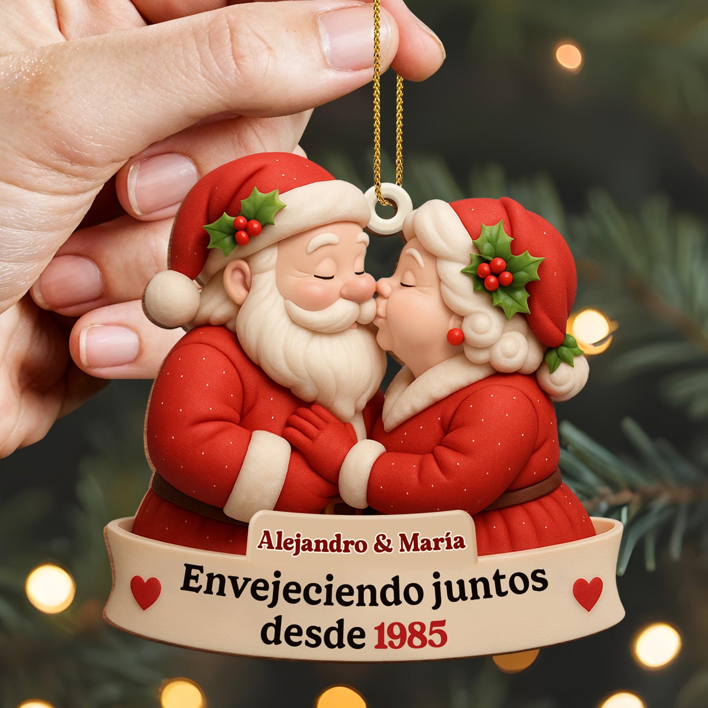 Envejeciendo Juntos, Santa Claus Figures And Hearts
