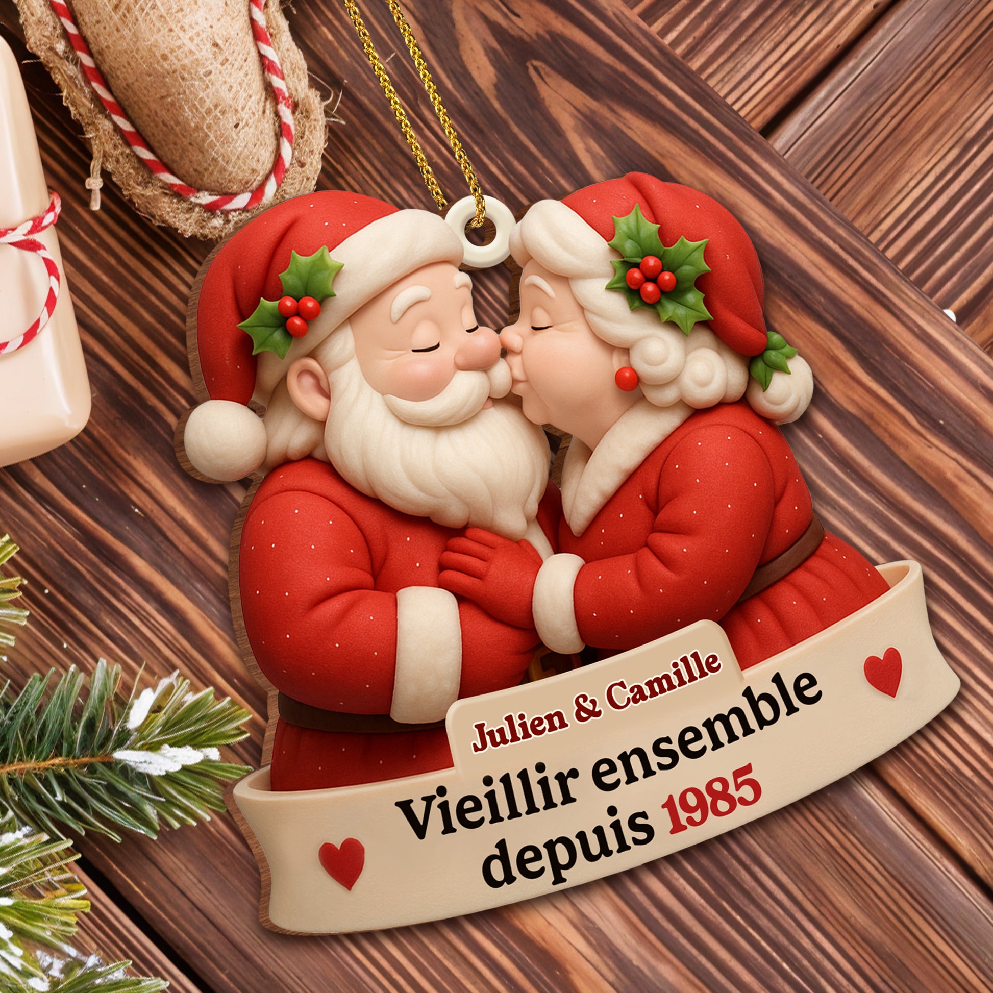 Growing Old Together Santa And Mrs. Claus Ornament