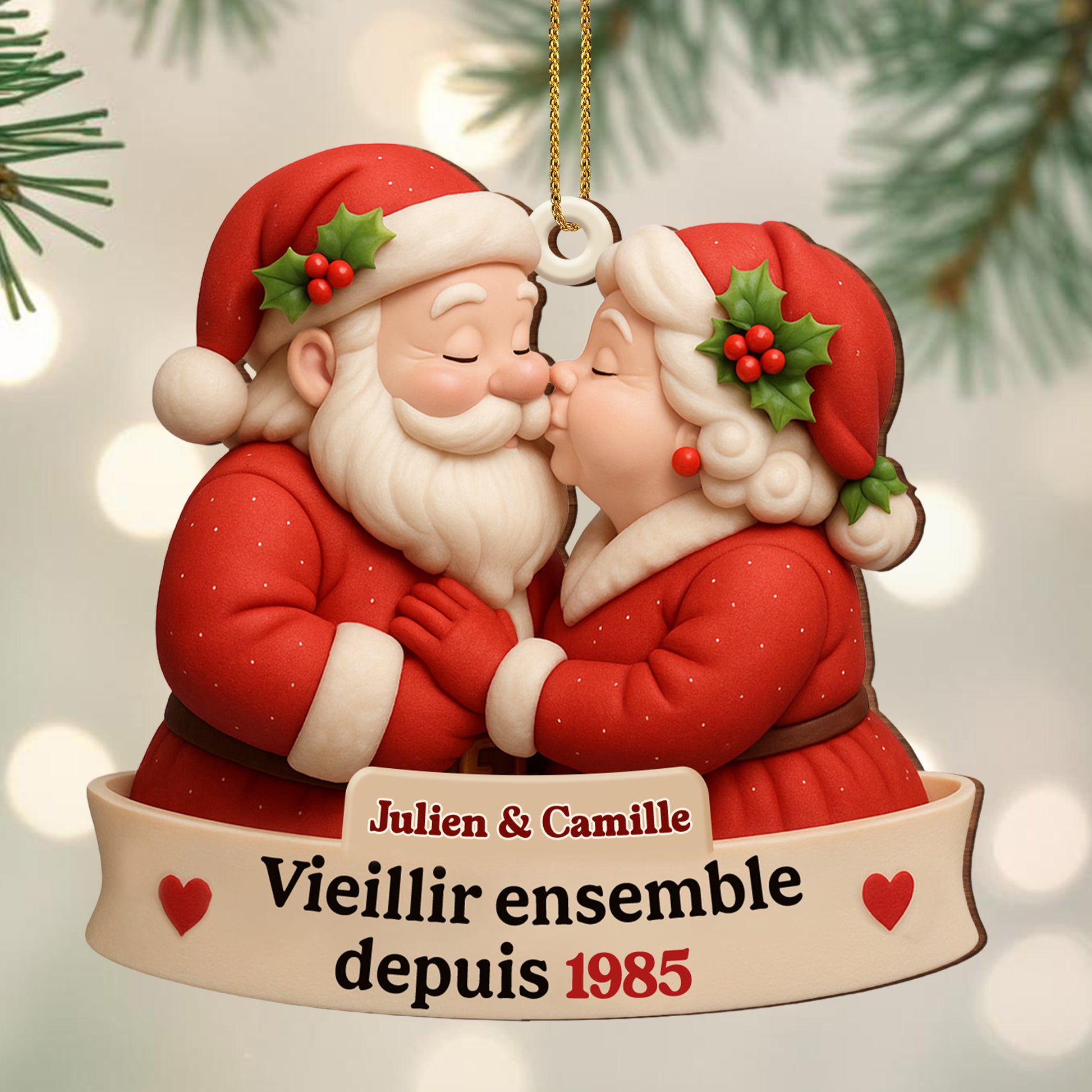 Growing Old Together Santa And Mrs. Claus Ornament