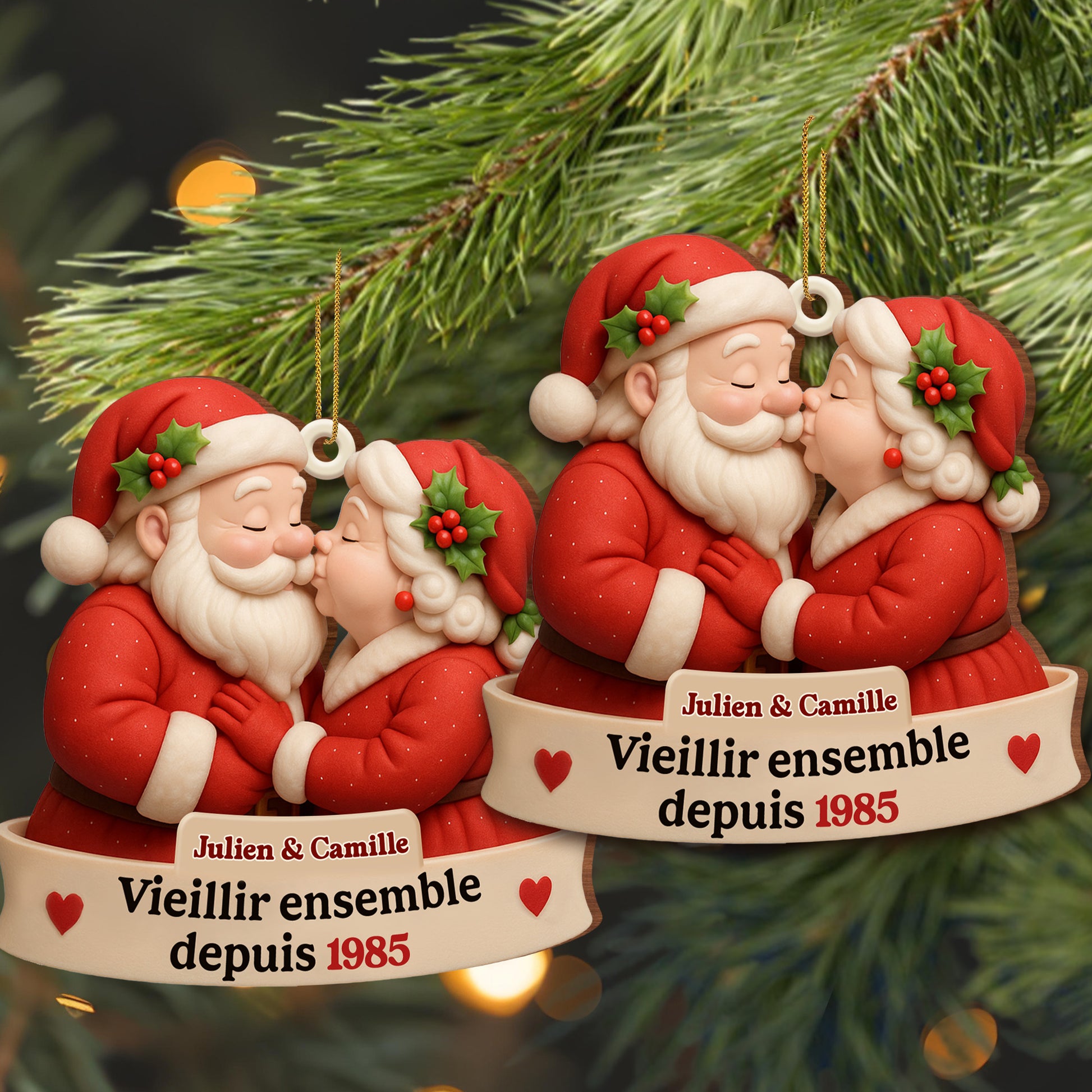 Growing Old Together Santa And Mrs. Claus Ornament