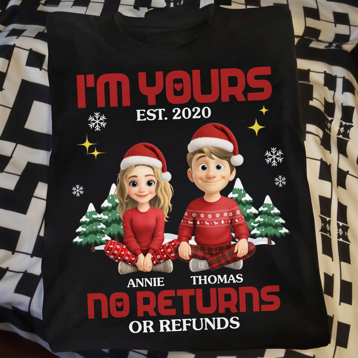 I'm Yours No Returns Or Refunds, Christmas Trees Santa Hats